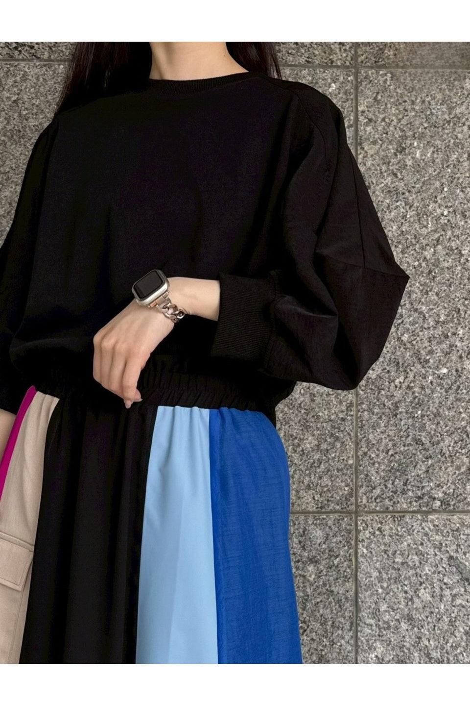 MICALLE MICALLE-Volume Sleeve Sweat Top-NOWALL