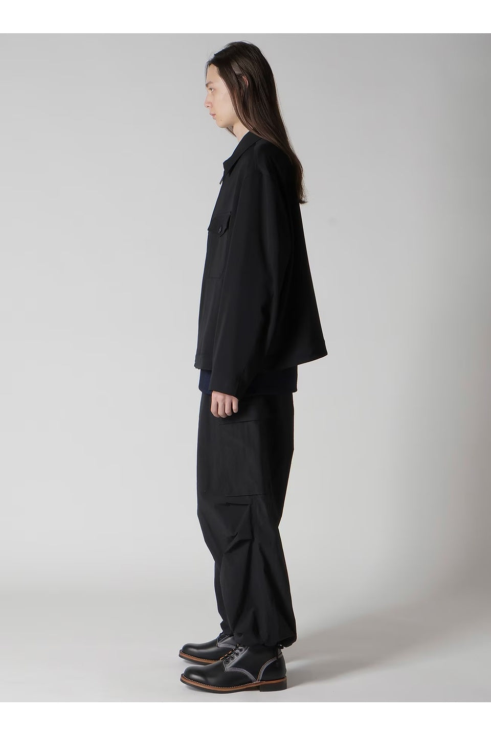 Y's for men-WOOL GABARDINE BLOUSON WITH FLAP POCKET-NOWALL