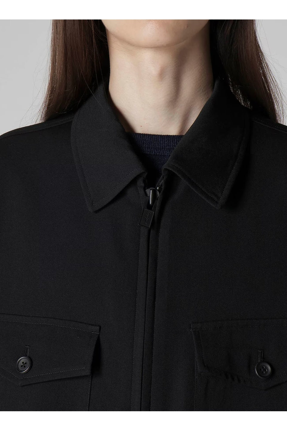 Y's for men-WOOL GABARDINE BLOUSON WITH FLAP POCKET-NOWALL