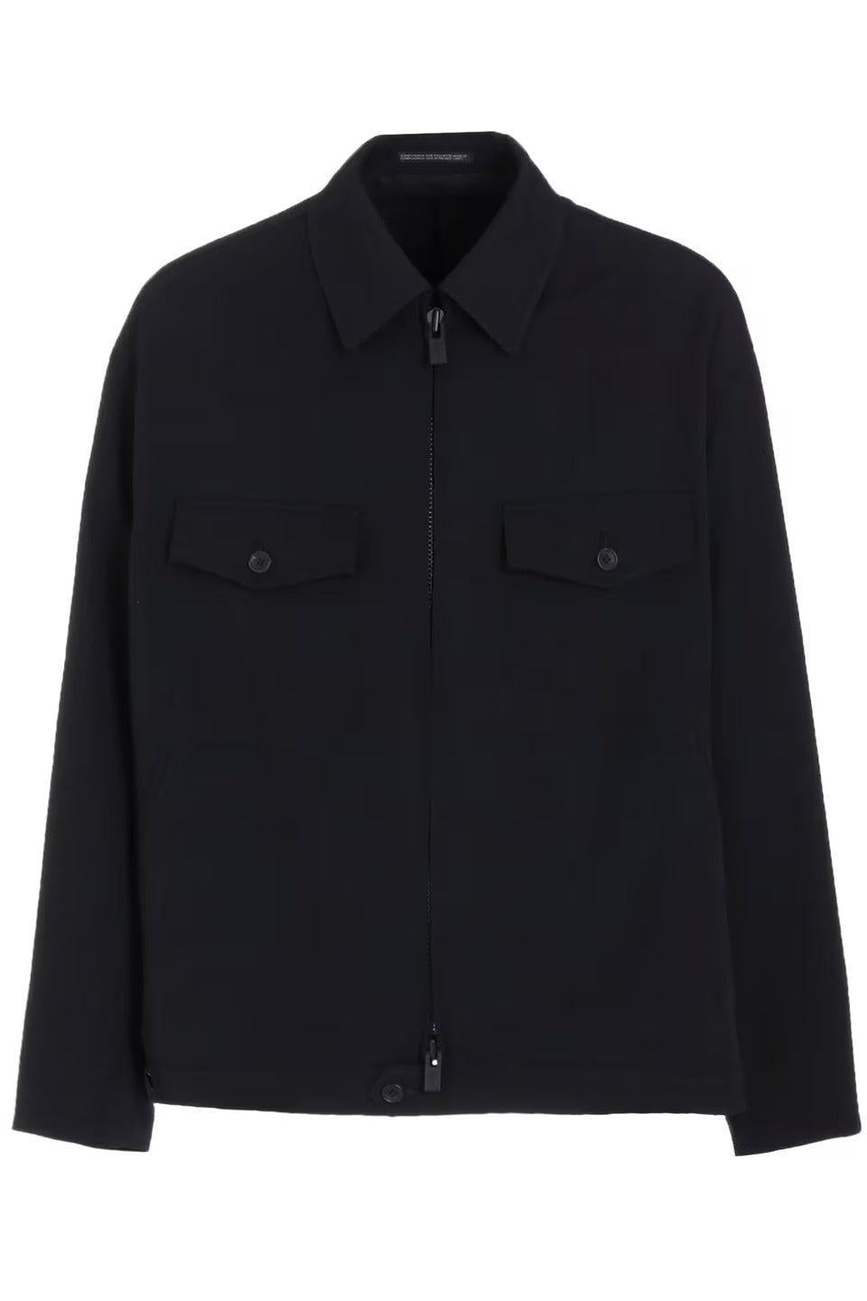 Y's for men-WOOL GABARDINE BLOUSON WITH FLAP POCKET-NOWALL