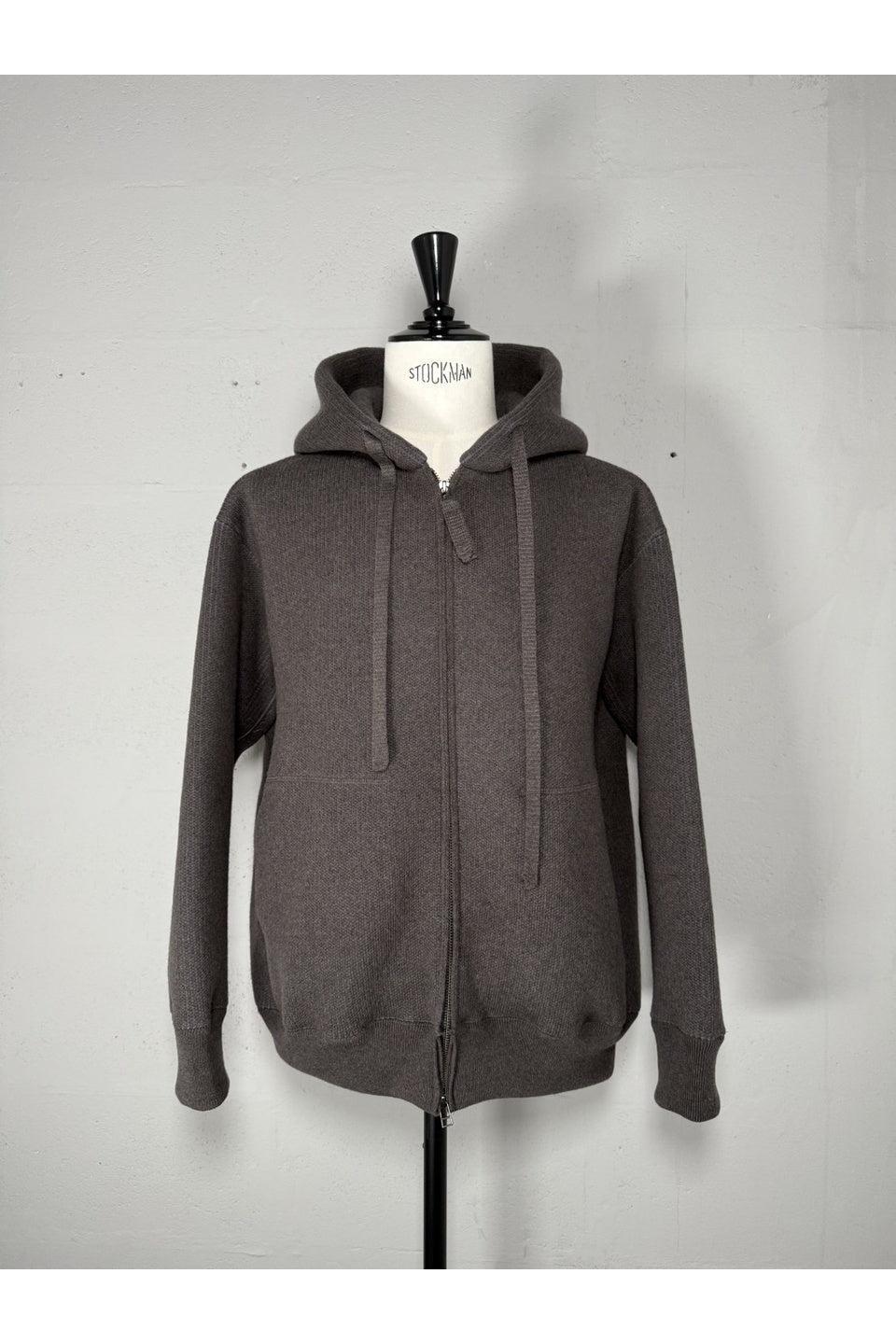 MAYKAM-WOOL SWEAT ZIP HOODIE-NOWALL