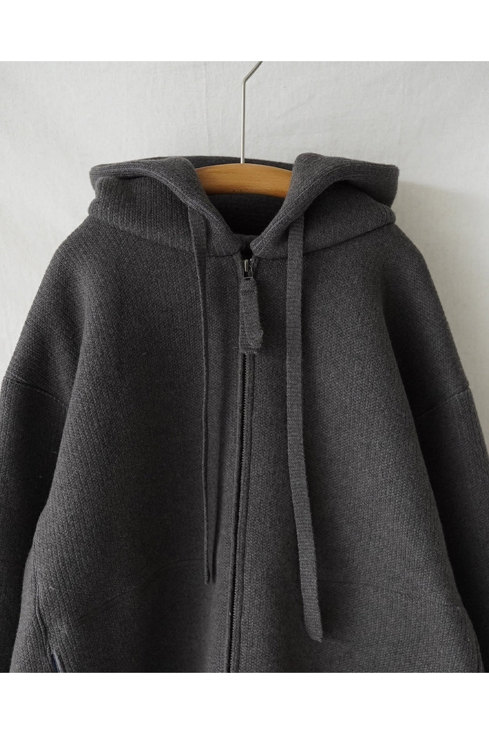 MAYKAM-WOOL SWEAT ZIP HOODIE-NOWALL
