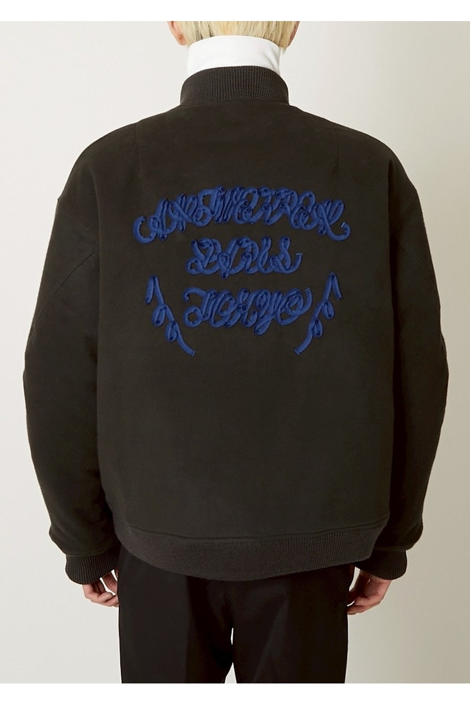 ALMOSTBLACK-WOVEN CODE EMBROIDERY BLOUSON-NOWALL