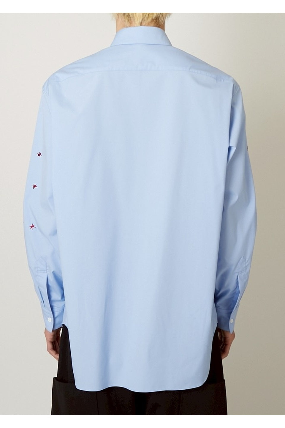 ALMOSTBLACK-WOVEN SHIBORI EMBROIDERY SHIRTS-NOWALL