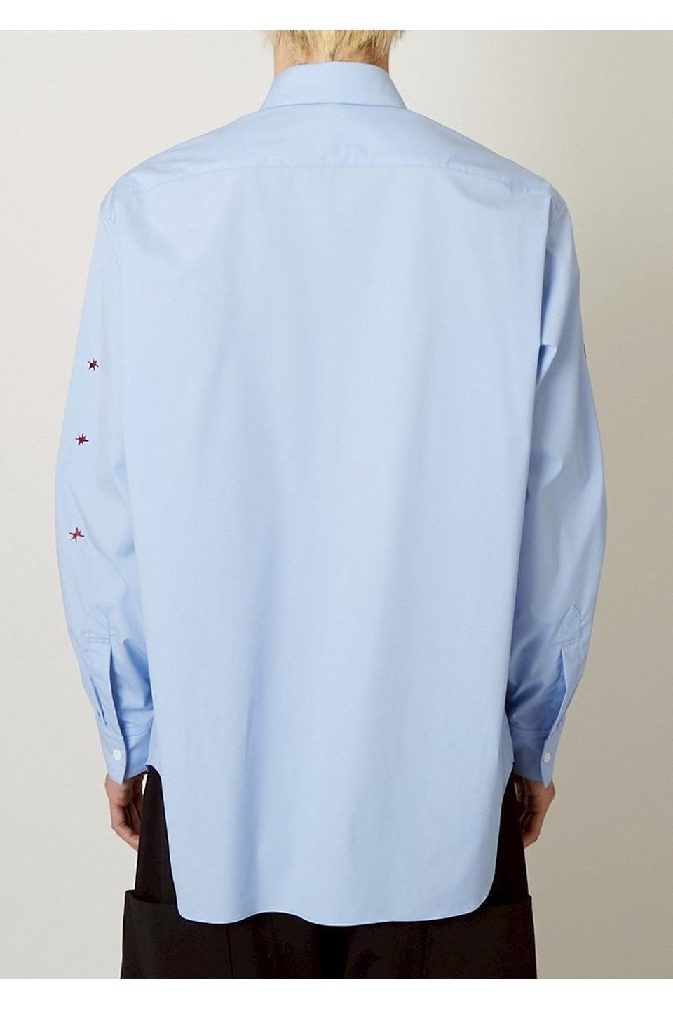 ALMOSTBLACK-WOVEN SHIBORI EMBROIDERY SHIRTS-NOWALL
