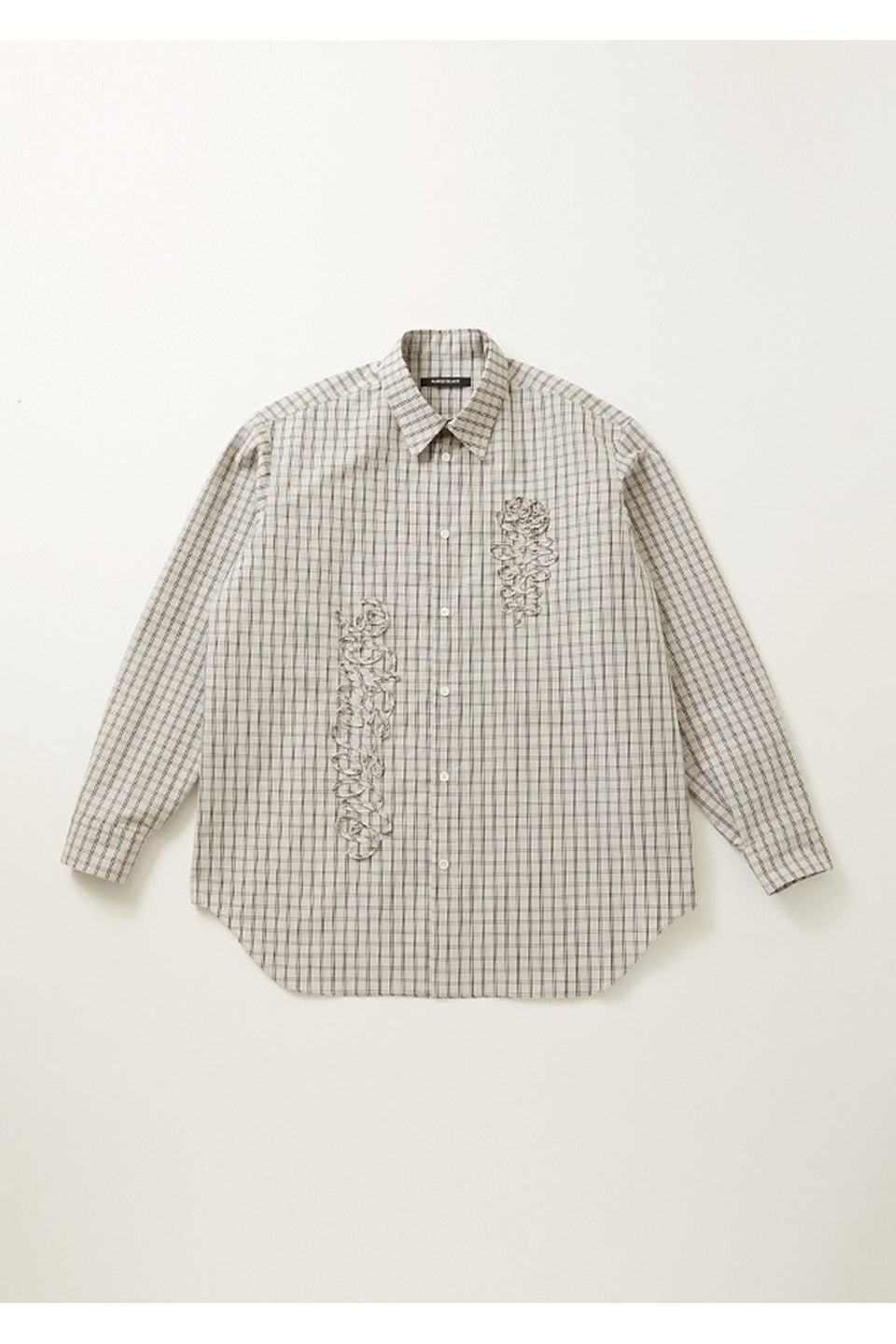 ALMOSTBLACK-WVN CODE EMBROID DR SHIRT-NOWALL