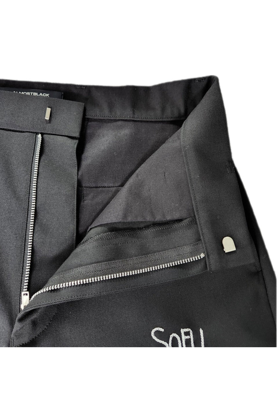 ALMOSTBLACK-WVN EMBROIDERY SLACKS-NOWALL