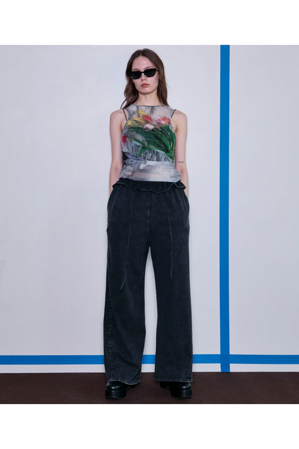 MAISON SPECIAL-Waist Ruffle Sweatpants-NOWALL