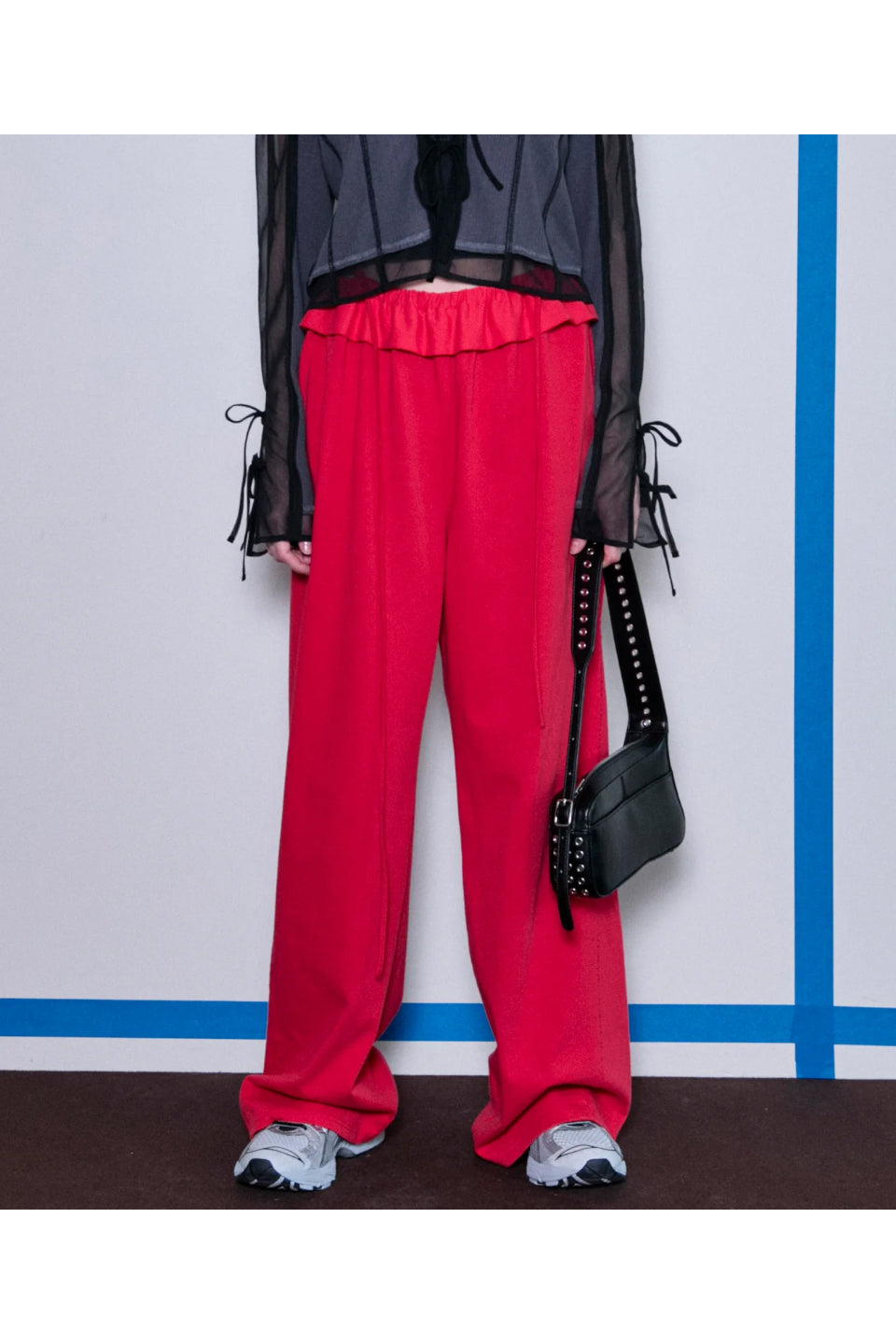 MAISON SPECIAL-Waist Ruffle Sweatpants-NOWALL