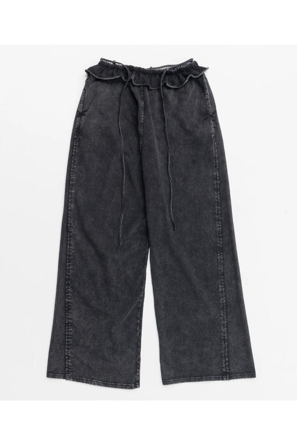 MAISON SPECIAL-Waist Ruffle Sweatpants-NOWALL