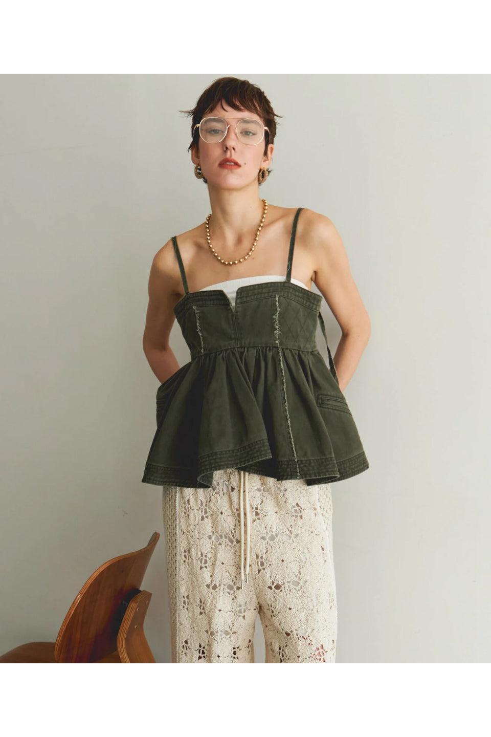 MAISON SPECIAL-Washed Peplum Tops-NOWALL