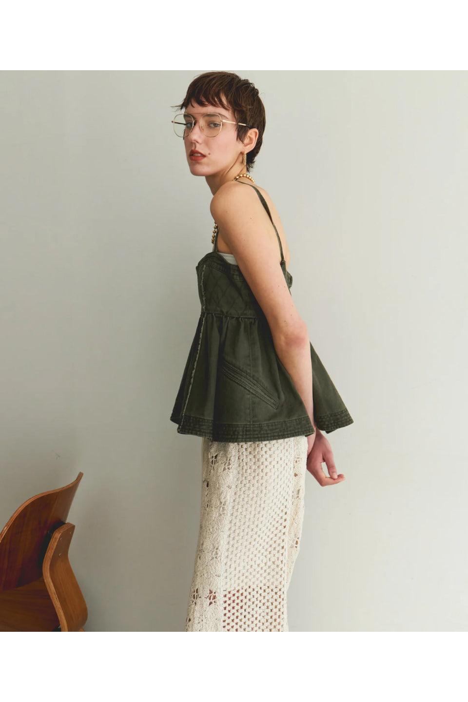 MAISON SPECIAL-Washed Peplum Tops-NOWALL