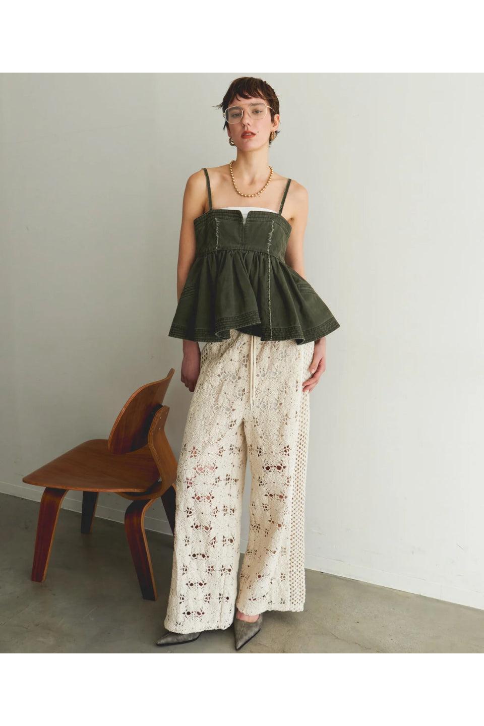 MAISON SPECIAL-Washed Peplum Tops-NOWALL