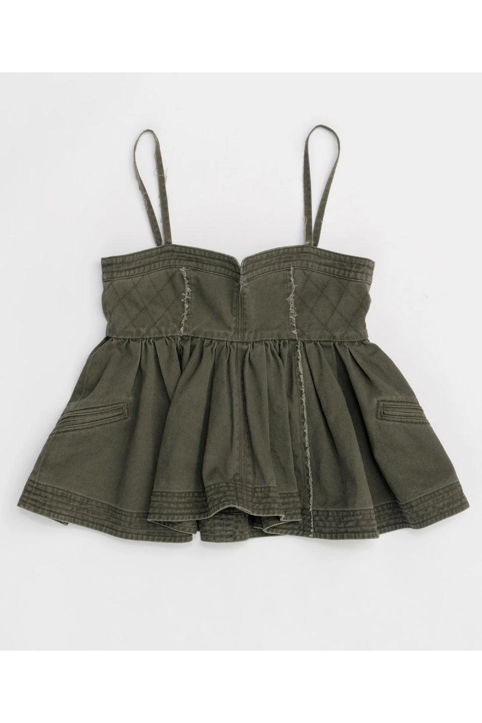 MAISON SPECIAL-Washed Peplum Tops-NOWALL