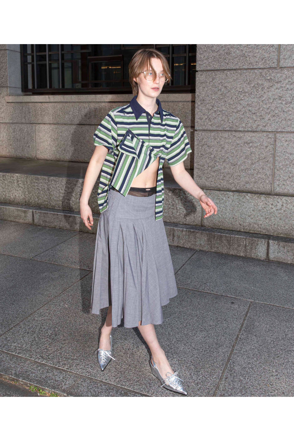 MAISON SPECIAL-Wrap Pleated Skirt-NOWALL
