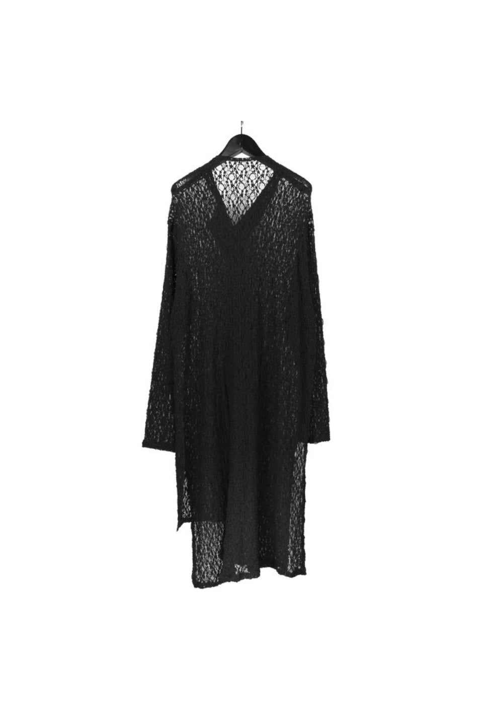 Yohji Yamamoto POUR HOMME-Wrinkle Flower Shipping Asymmetric Hem Cardigan-NOWALL