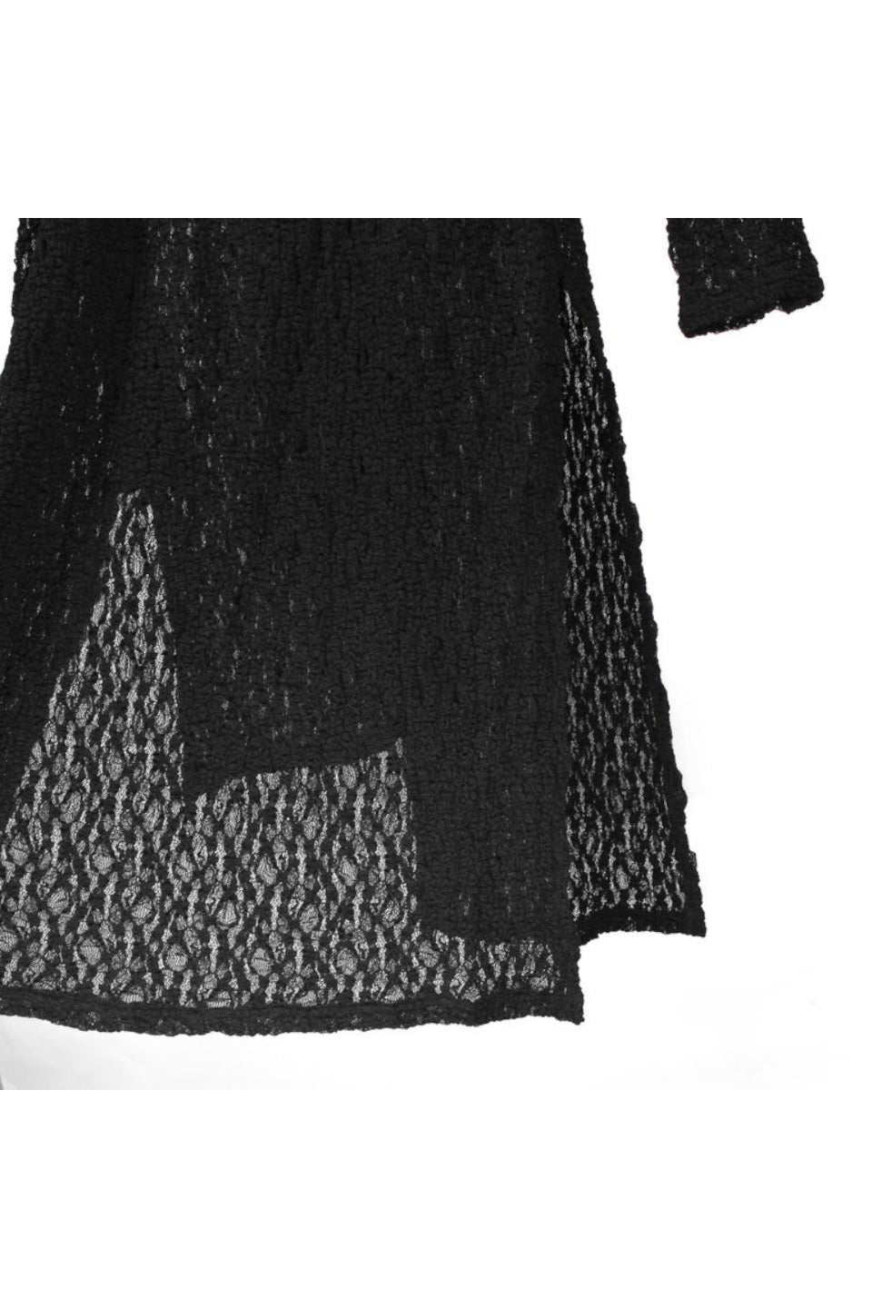 Yohji Yamamoto POUR HOMME-Wrinkle Flower Shipping Asymmetric Hem Cardigan-NOWALL