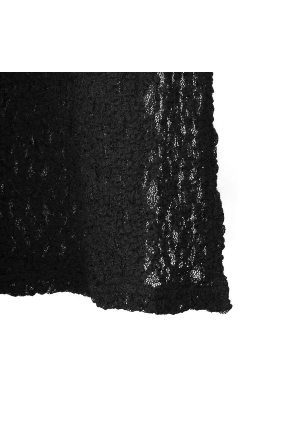 Yohji Yamamoto POUR HOMME-Wrinkle Flower Shipping Asymmetric Hem Cardigan-NOWALL