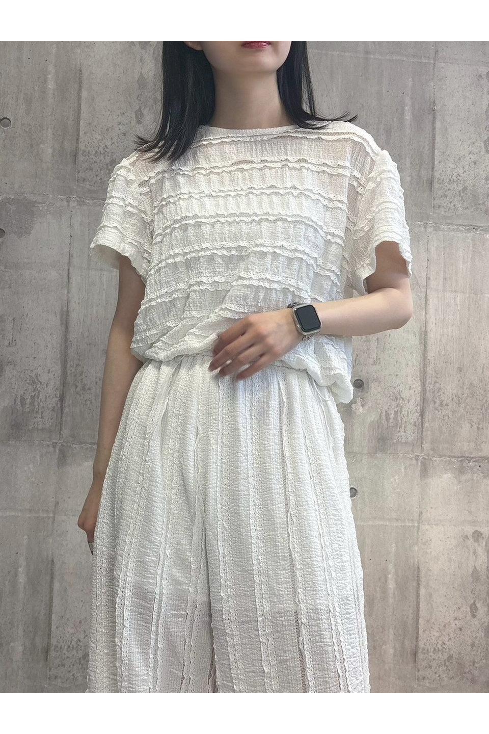 MICALLE MICALLE-Wrinkle Fringe Wide Set Up-NOWALL