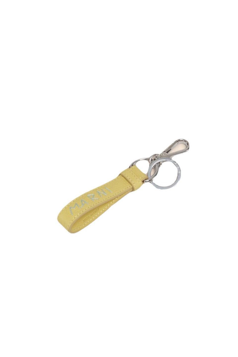 MARNI-Yellow Leather Key Ring-NOWALL