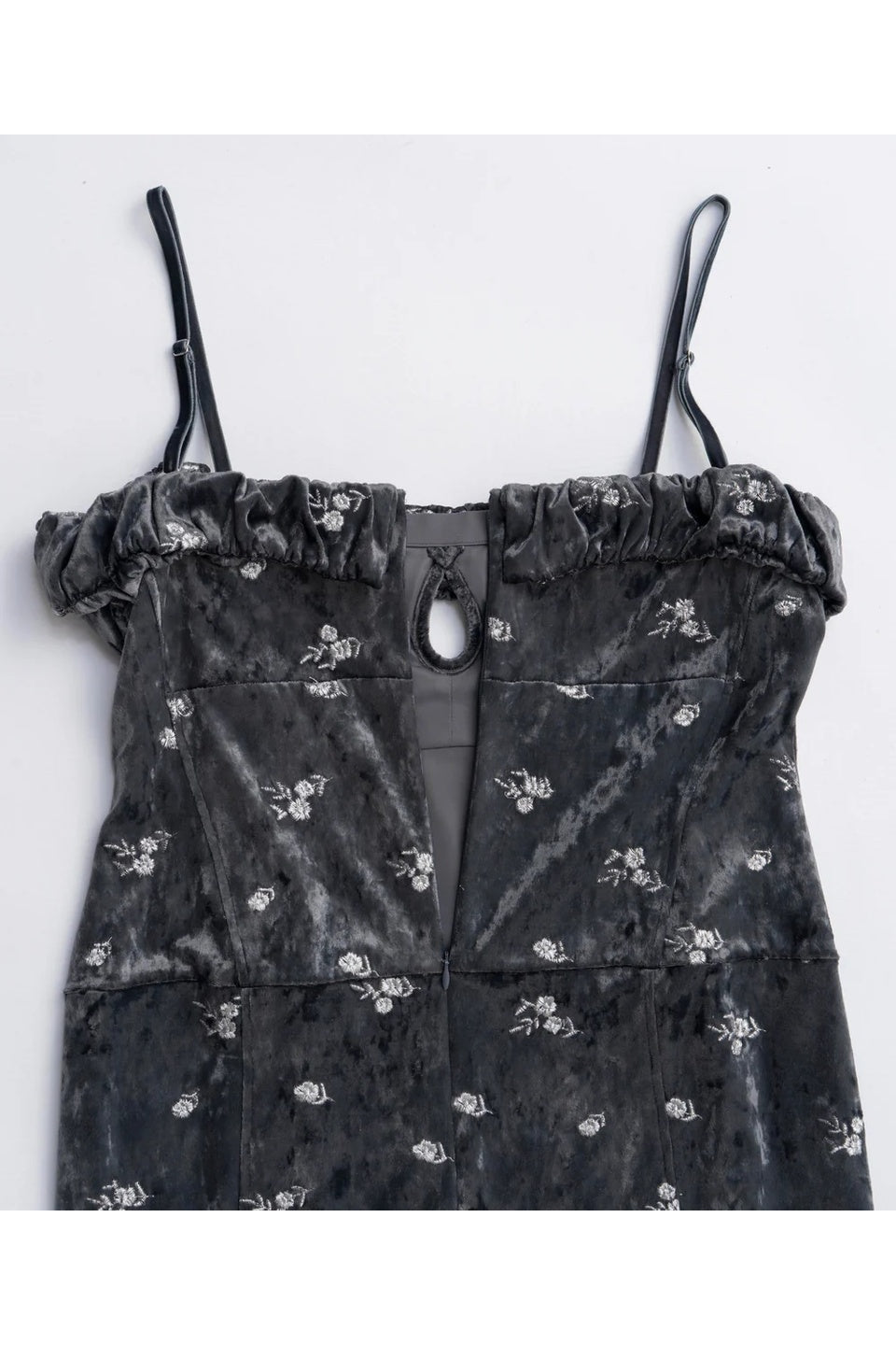 MAISON SPECIAL-【予約商品】Flower Embroidery Velour Camisole Dress-NOWALL