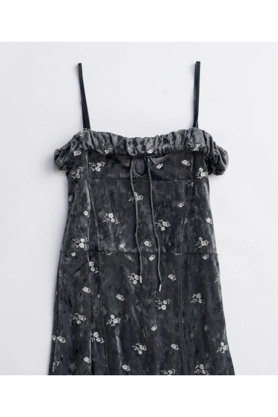 MAISON SPECIAL-【予約商品】Flower Embroidery Velour Camisole Dress-NOWALL