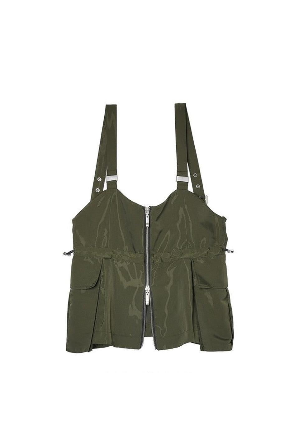 MICALLE MICALLE-Zip Bustier Top-NOWALL