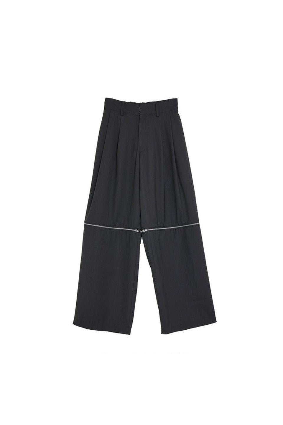 MICALLE MICALLE-Zip Detail Wide Pants-NOWALL