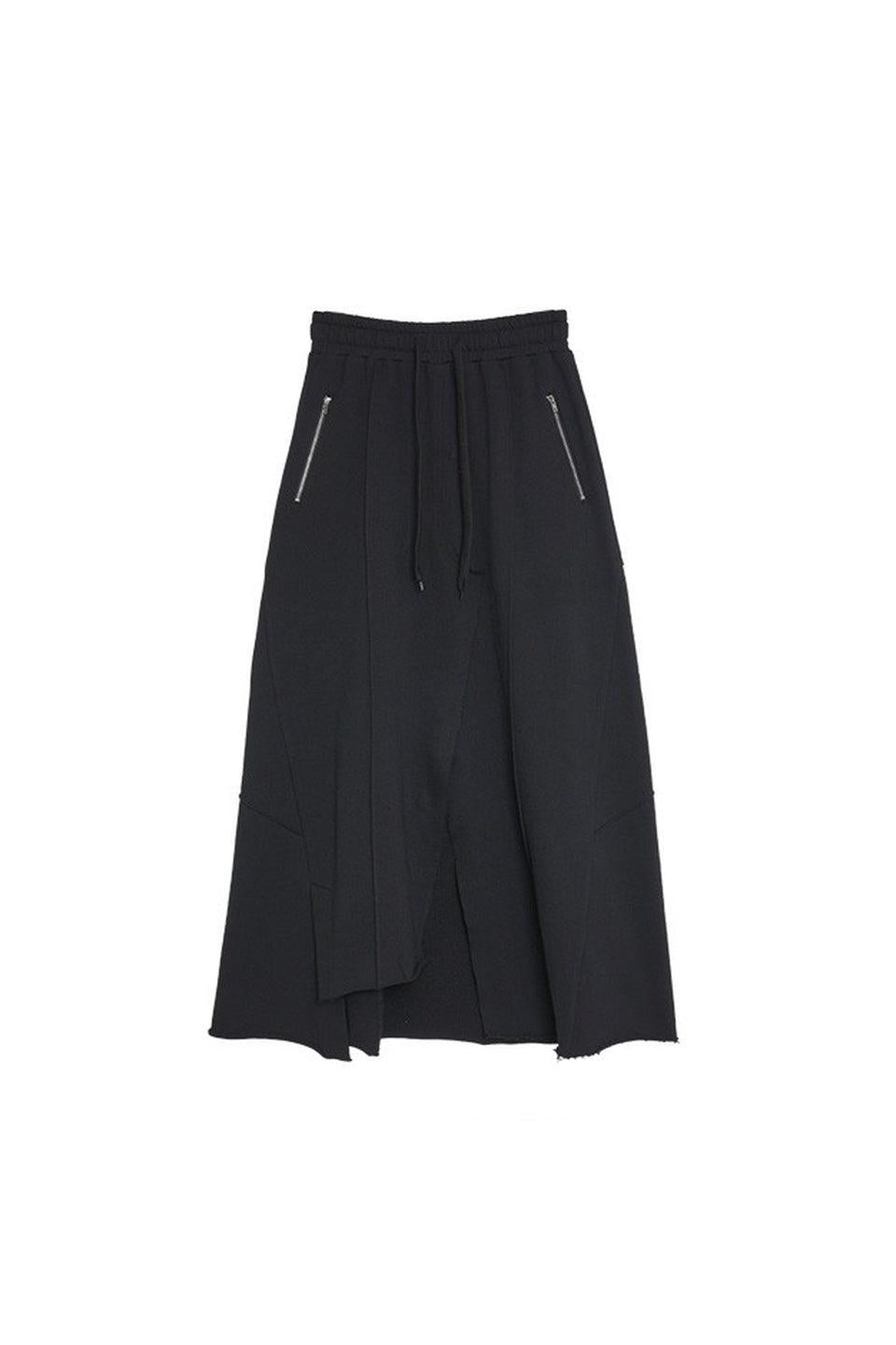 MICALLE MICALLE-Zip Detail Wide Pants-NOWALL