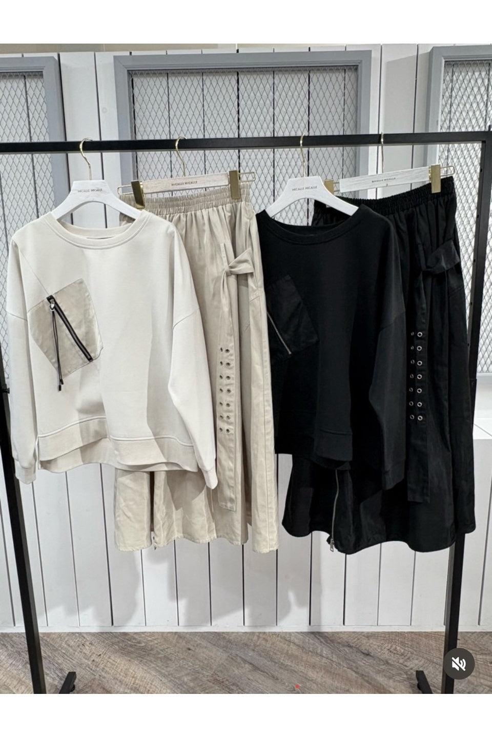 MICALLE MICALLE-Zip Pocket Sweat Set Up-NOWALL