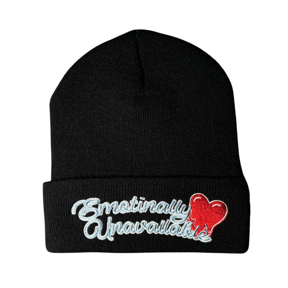 EMOTIONALLY UNAVAILABLE-LOGO BEANIE-NOWALL