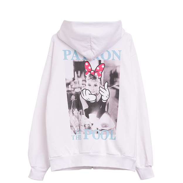 【MICALLE MICALLE】 backprint sweat zip-up hoodie