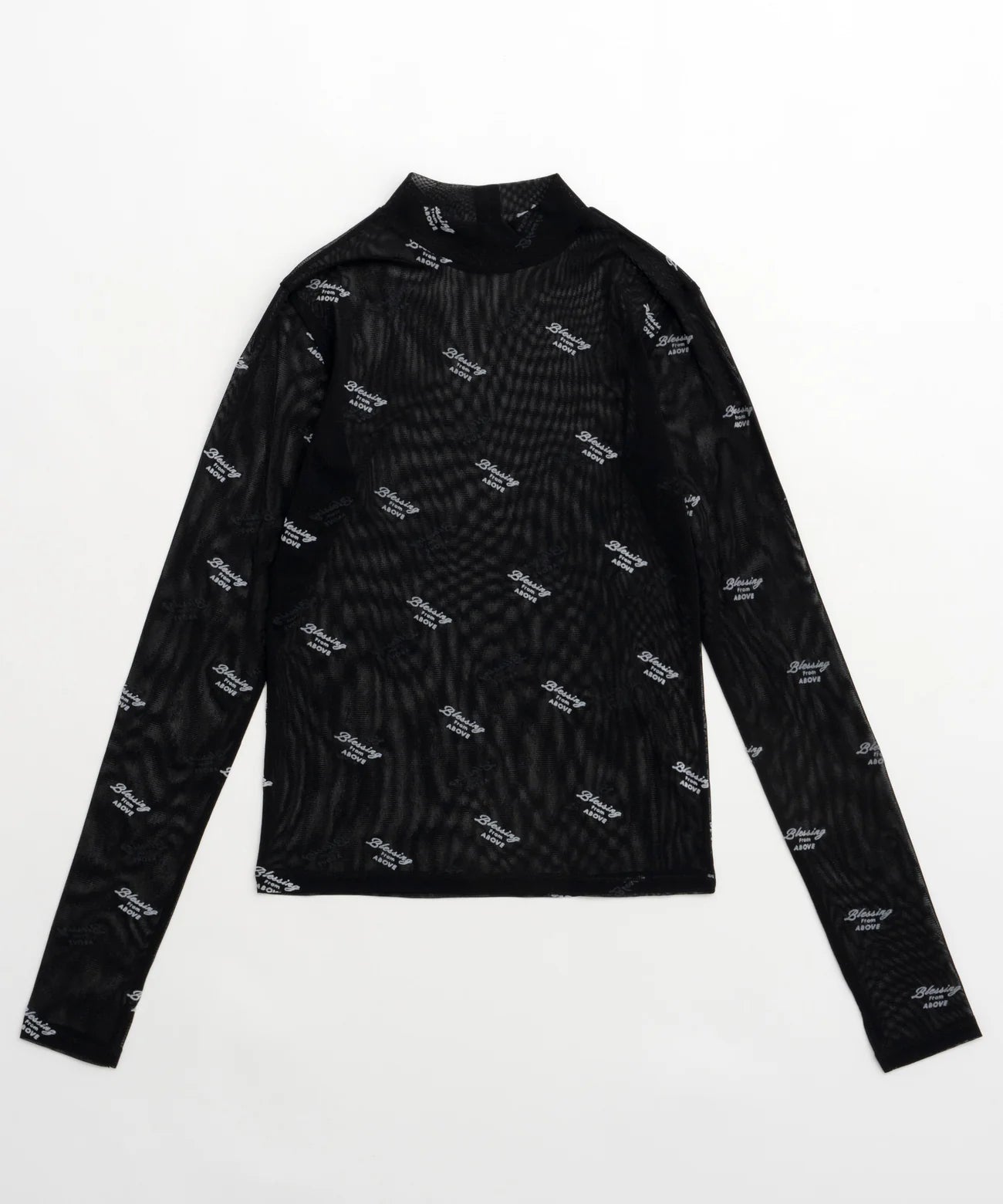 MAISON SPECIAL-BLESSING Flocky Print Turtleneck Tops-NOWALL