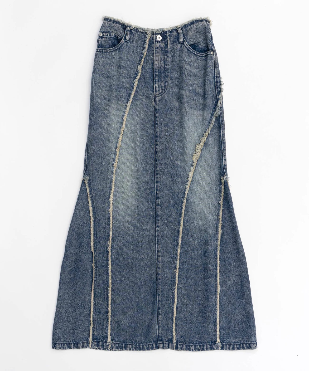 MAISON SPECIAL-Cellulose Denim Maxi Skirt-NOWALL