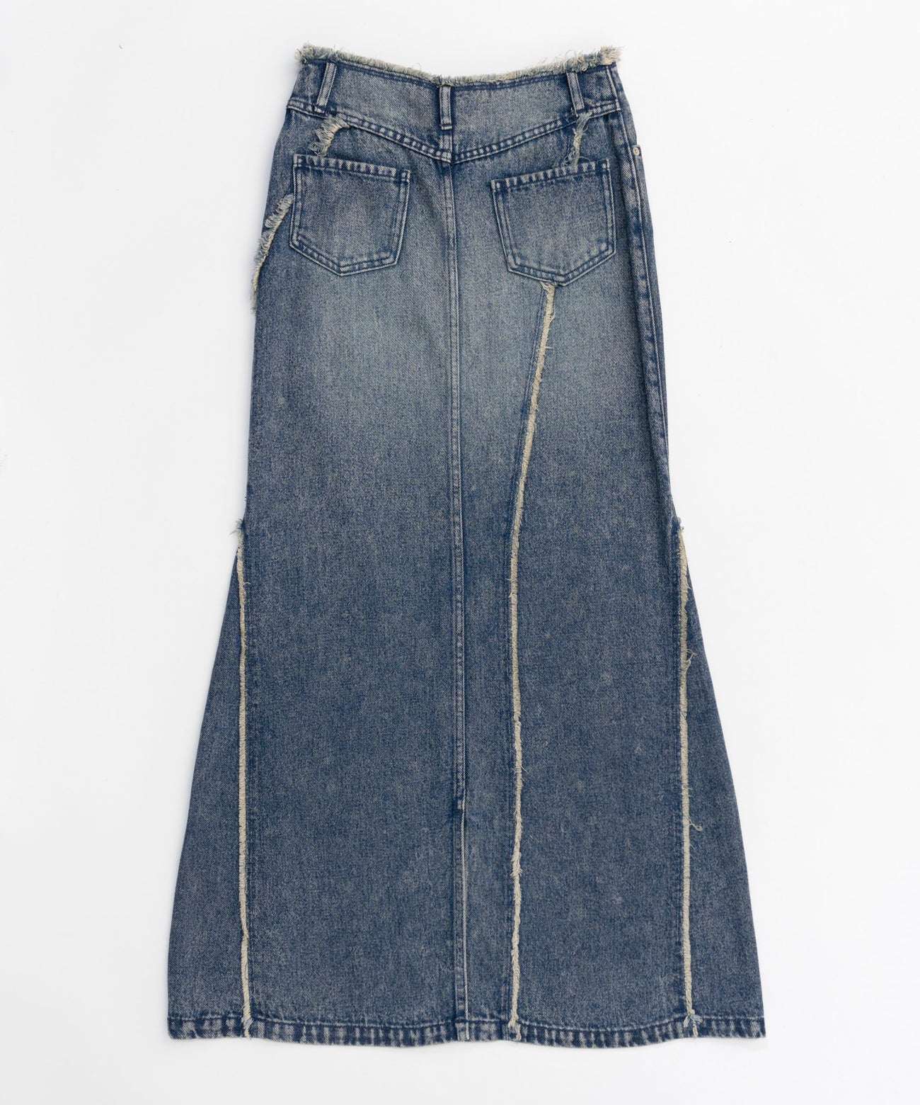 MAISON SPECIAL-Cellulose Denim Maxi Skirt-NOWALL