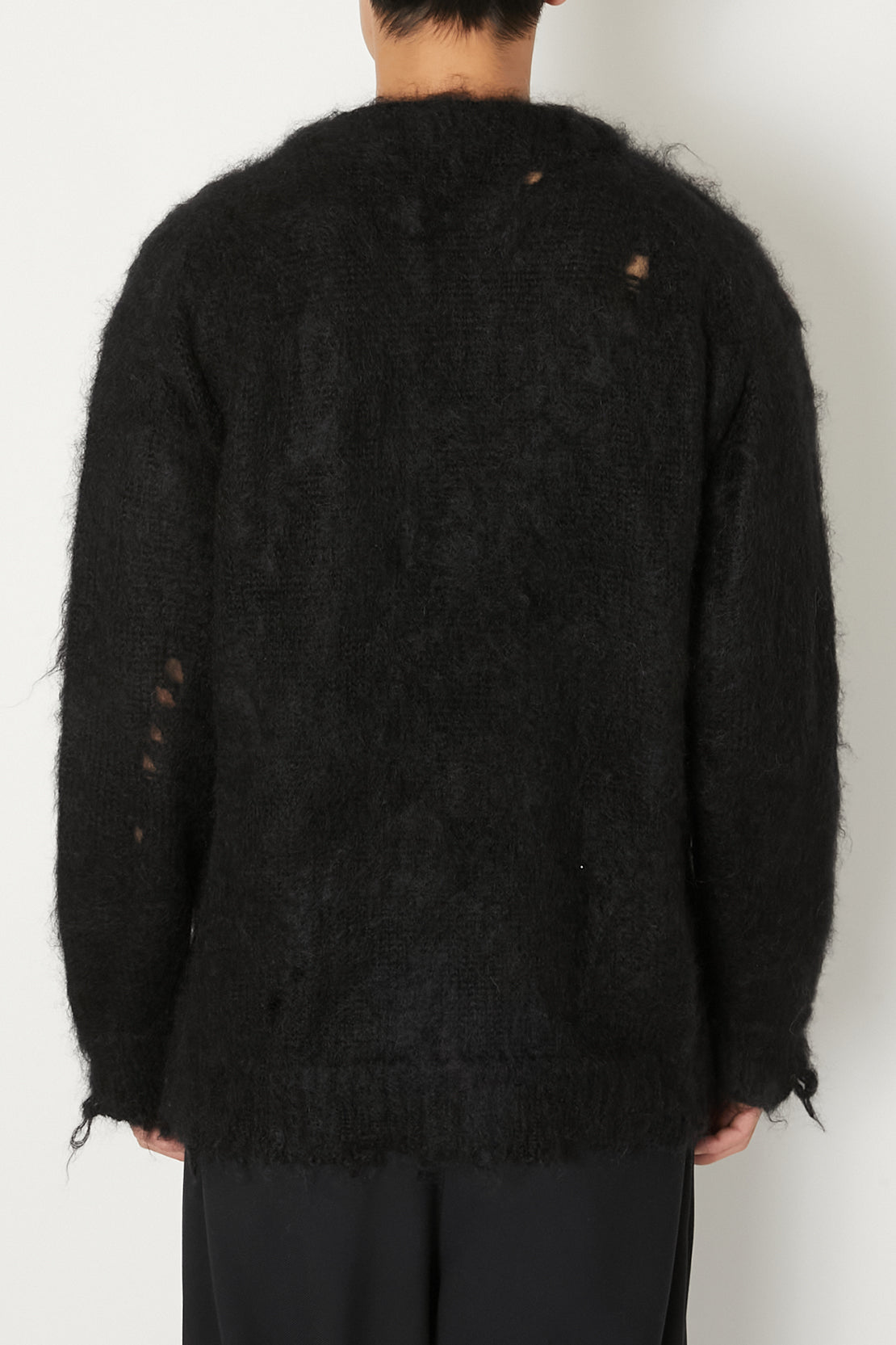 [ALMOST BLACK] OR STN BT MOHAIR CARDIGN