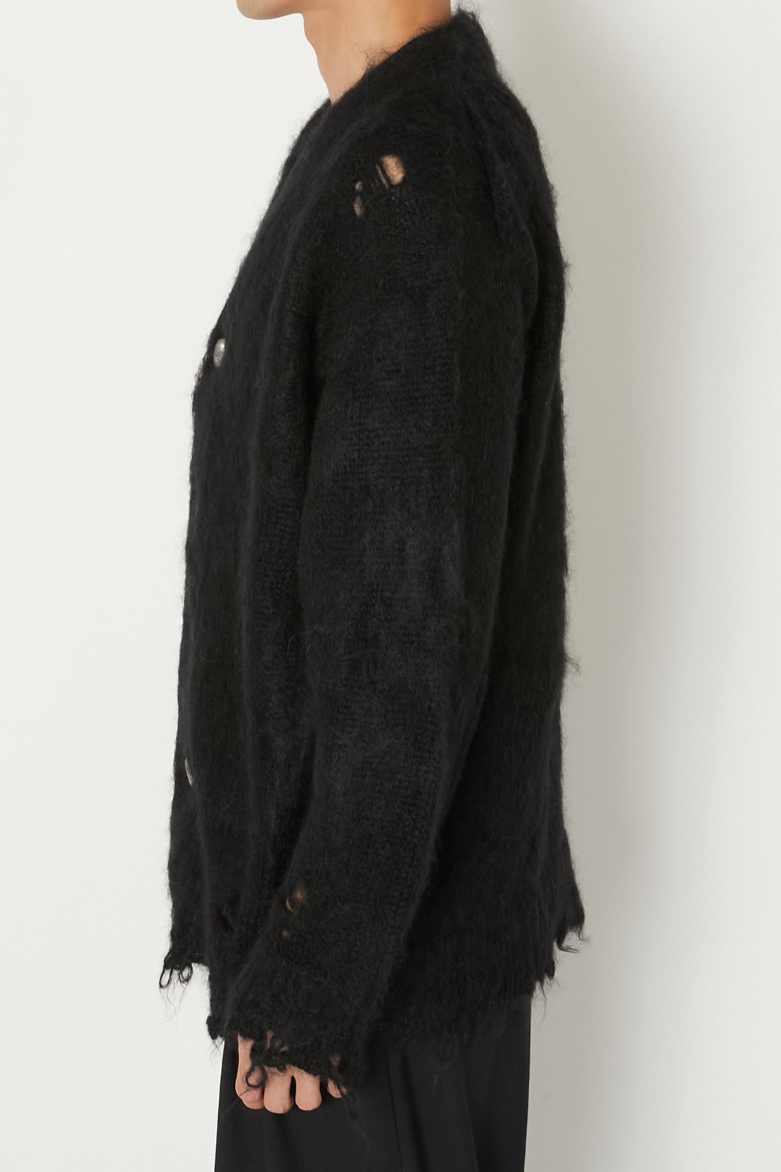 [ALMOST BLACK] OR STN BT MOHAIR CARDIGN