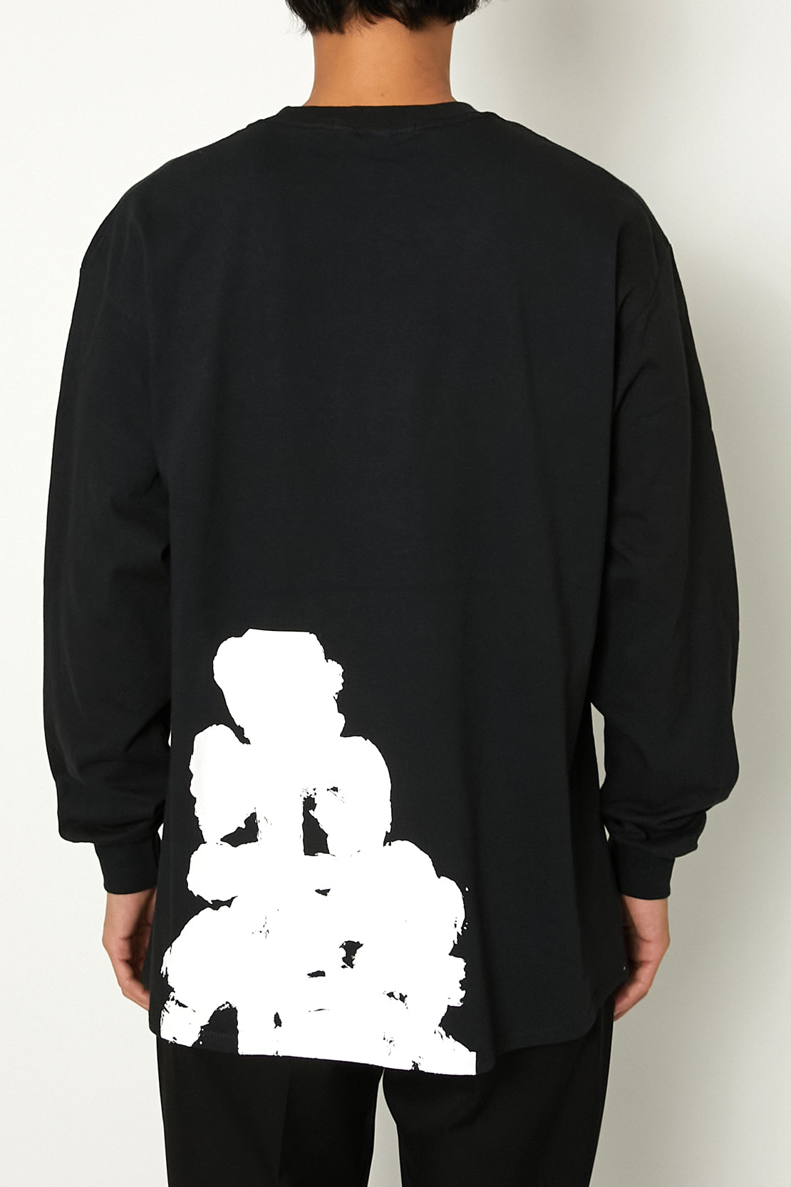 ALMOSTBLACK-C-NECK PRINT LONG T-NOWALL