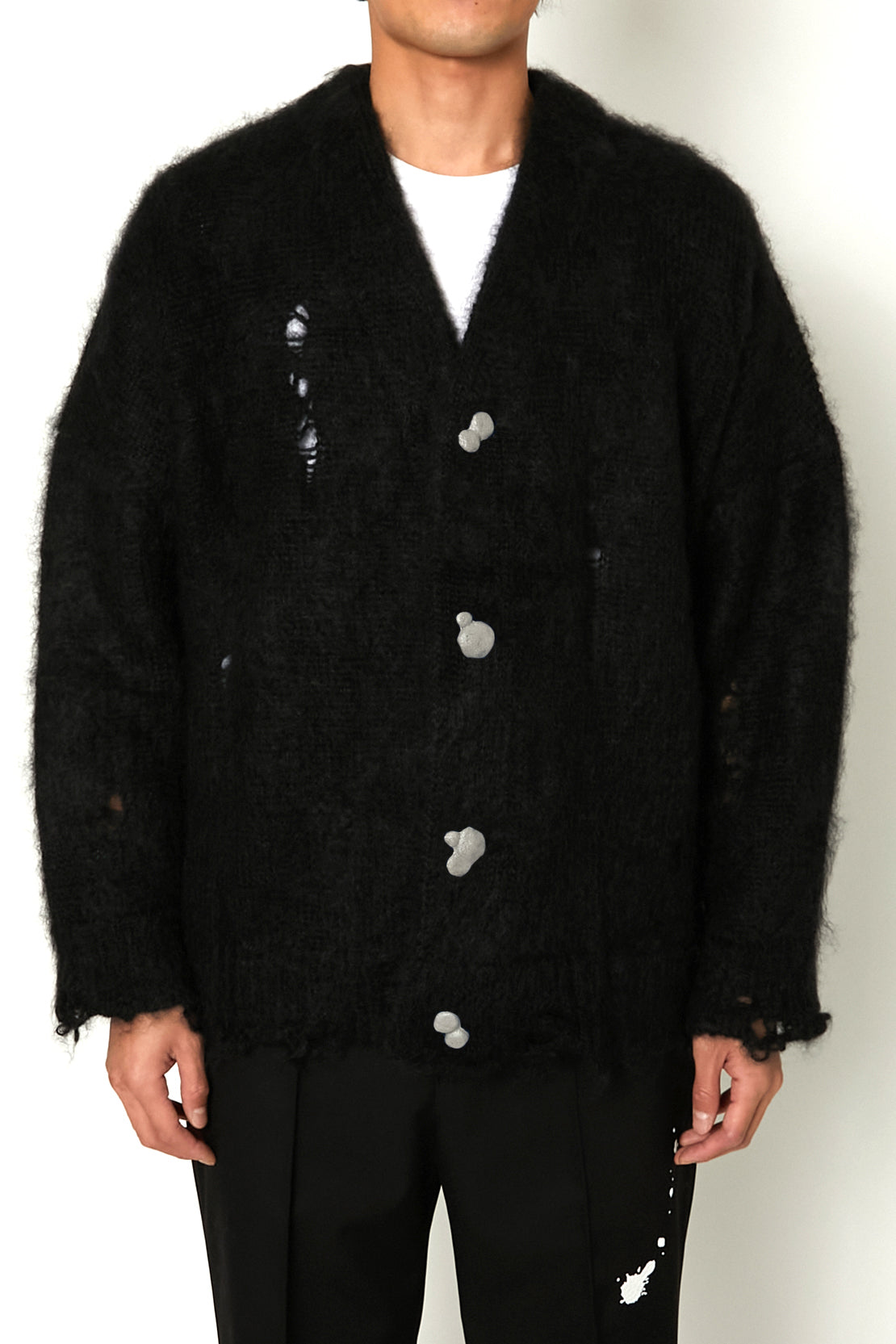 ALMOSTBLACK-MOHAIR MTL BTN KNIT-NOWALL