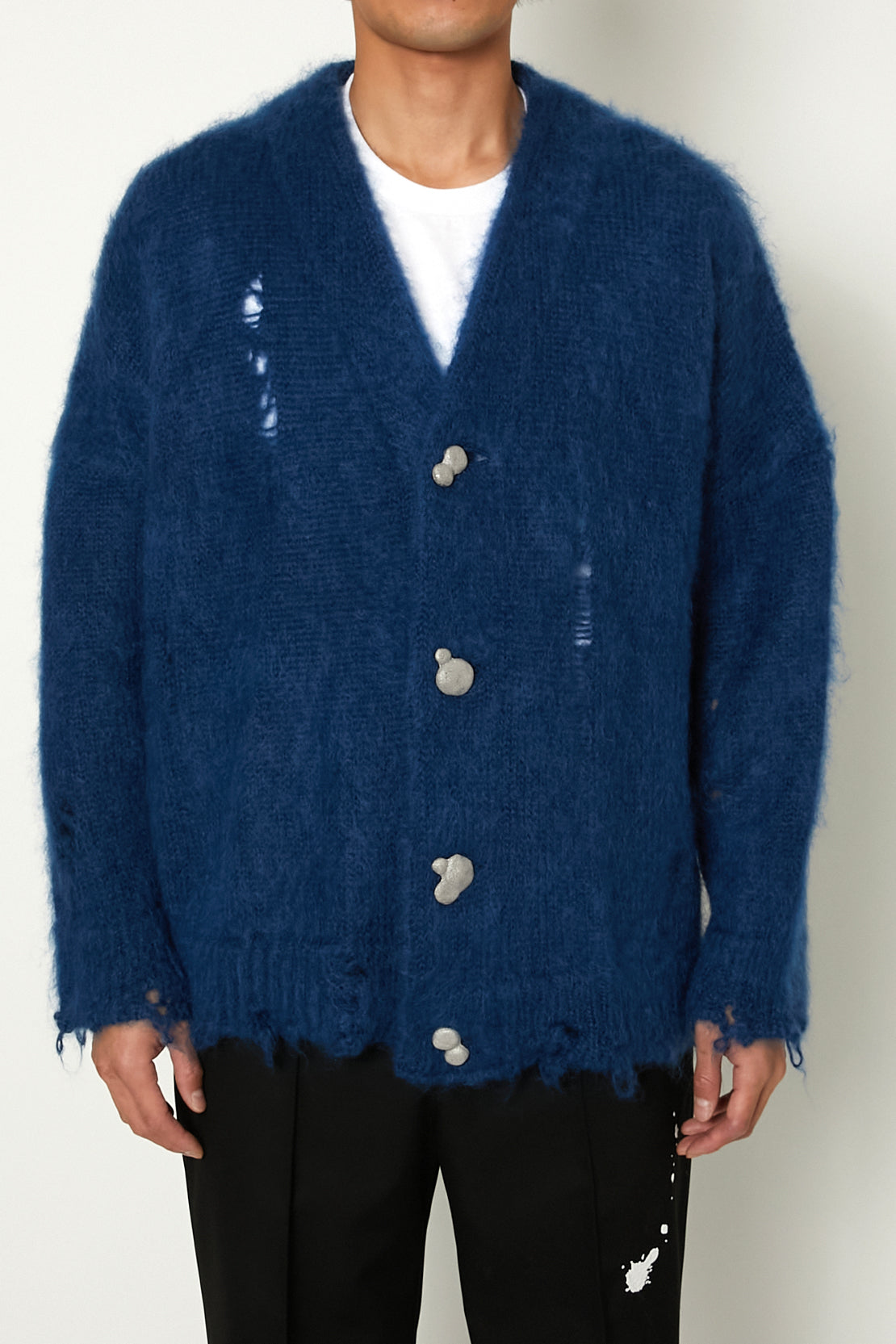 ALMOSTBLACK-MOHAIR MTL BTN KNIT-NOWALL