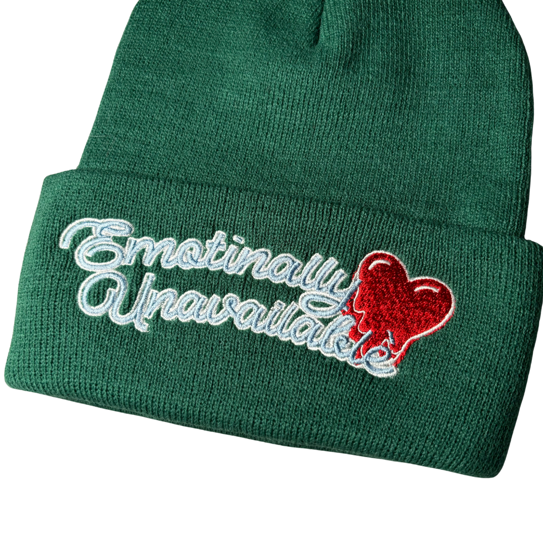 EMOTIONALLY UNAVAILABLE-LOGO BEANIE-NOWALL