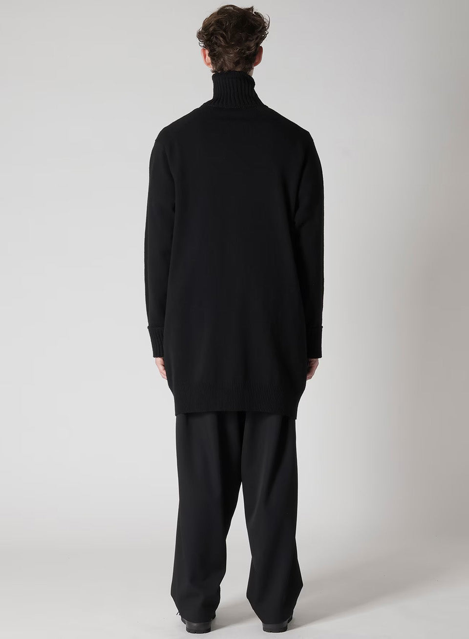 Yohji Yamamoto POUR HOMME-7G Jersey 3G Rib Designed Neck Long Cardigan-NOWALL