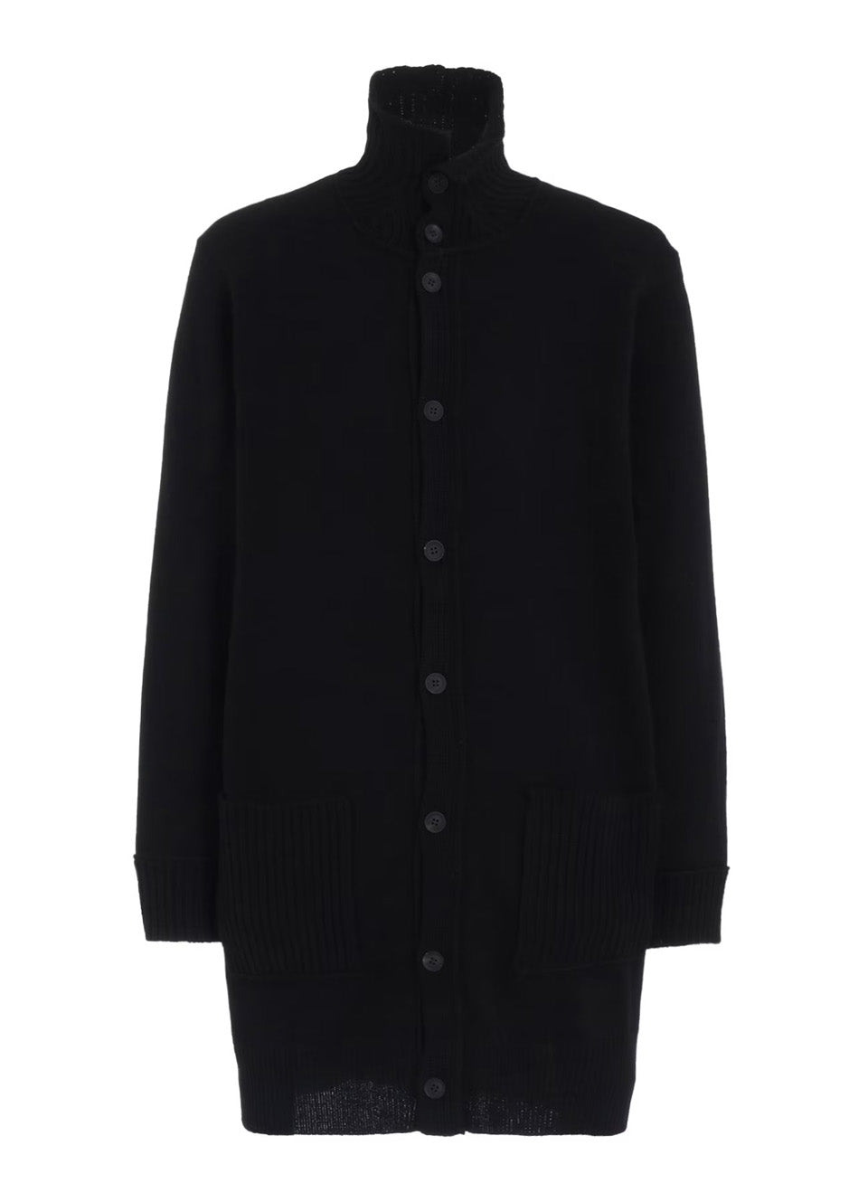 Yohji Yamamoto POUR HOMME-7G Jersey 3G Rib Designed Neck Long Cardigan-NOWALL