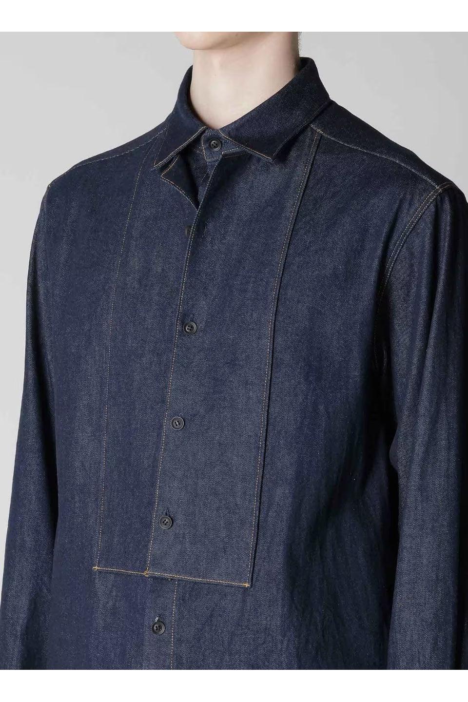 Yohji Yamamoto POUR HOMME-8OZ Denim Double Fron Shirt-NOWALL