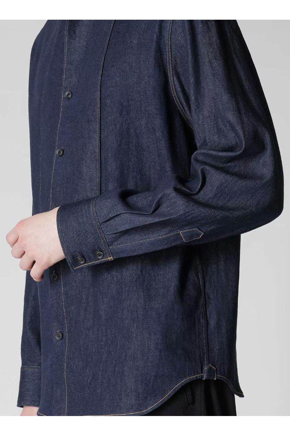 Yohji Yamamoto POUR HOMME-8OZ Denim Double Fron Shirt-NOWALL