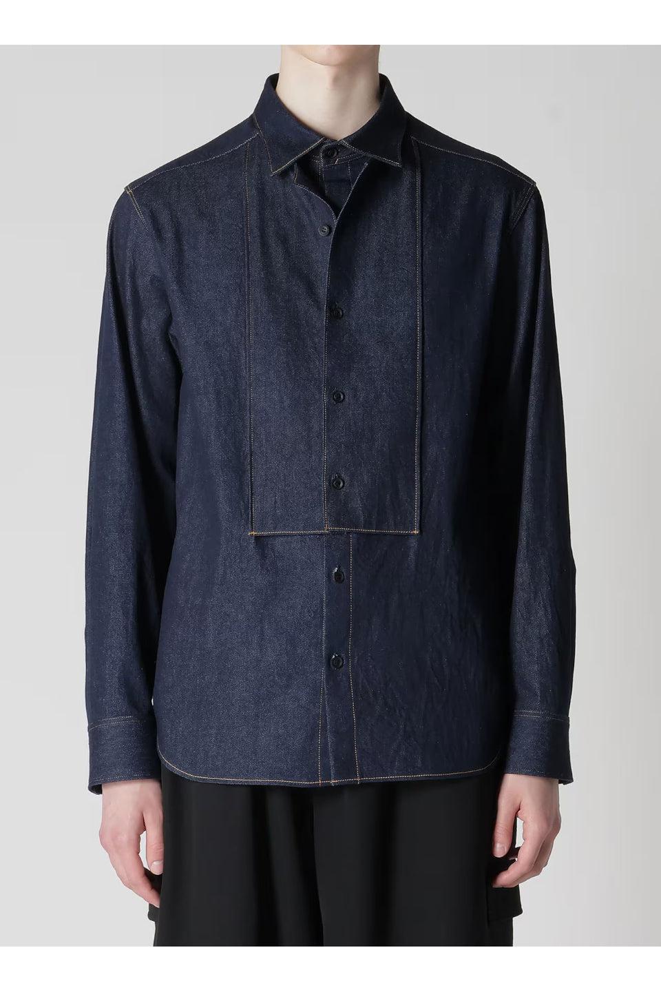 Yohji Yamamoto POUR HOMME-8OZ Denim Double Fron Shirt-NOWALL