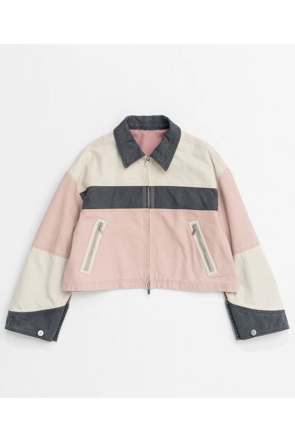 MAISON SPECIAL-Aging Processing Color Block Oxford Jacket-NOWALL