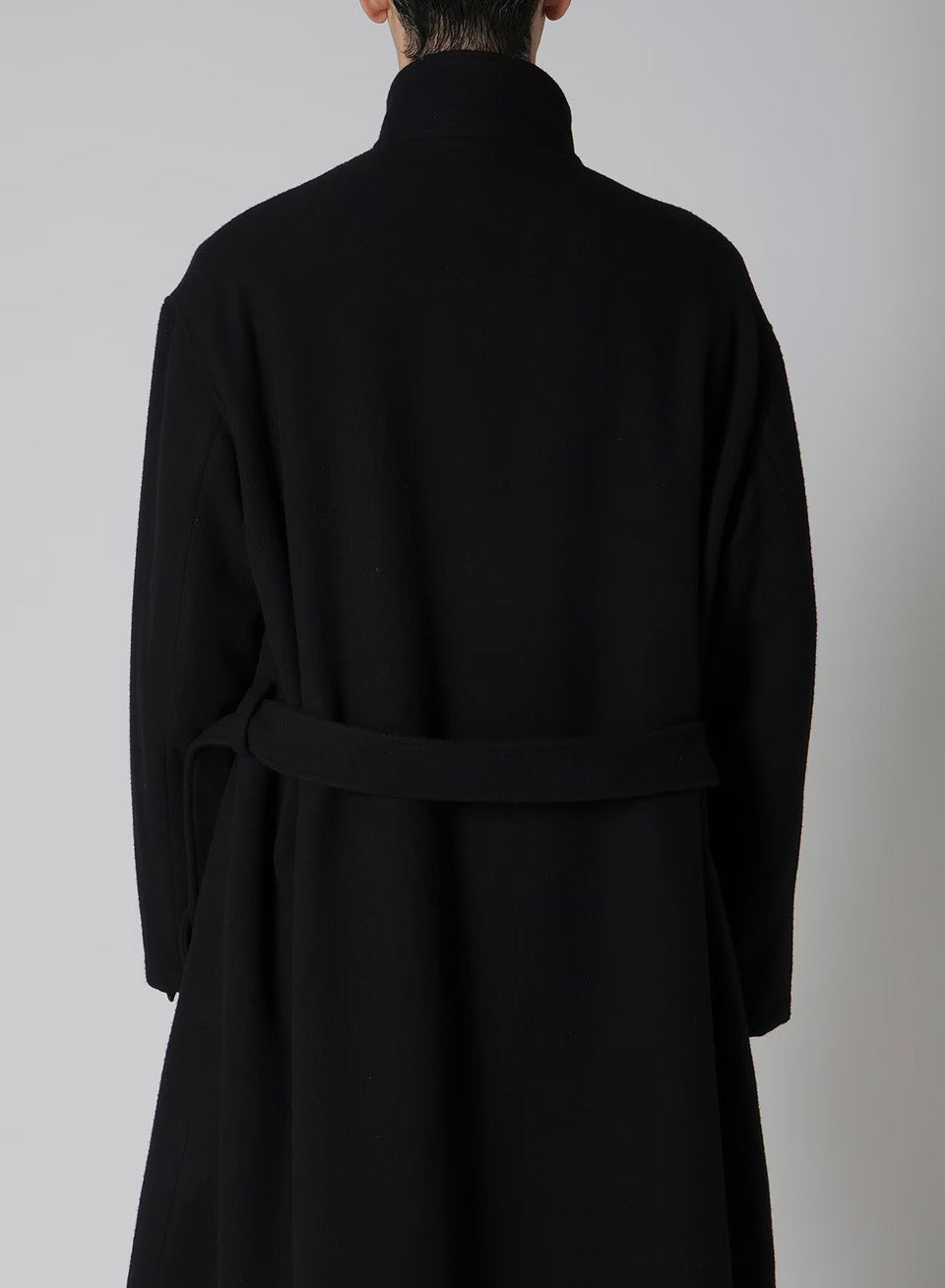 Yohji Yamamoto POUR HOMME-Airy Mosser Stand Collar Coat-NOWALL