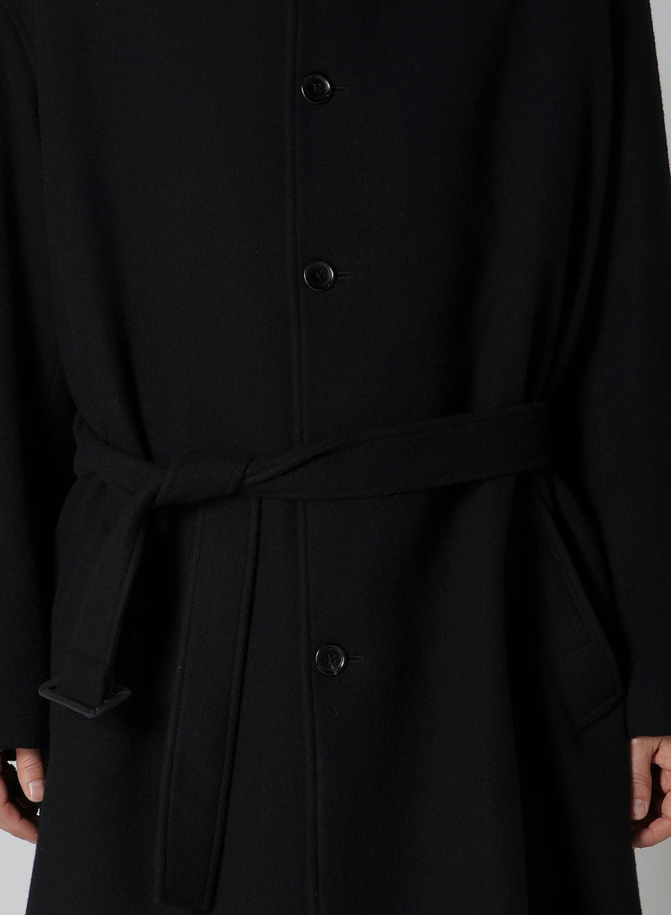 Yohji Yamamoto POUR HOMME-Airy Mosser Stand Collar Coat-NOWALL