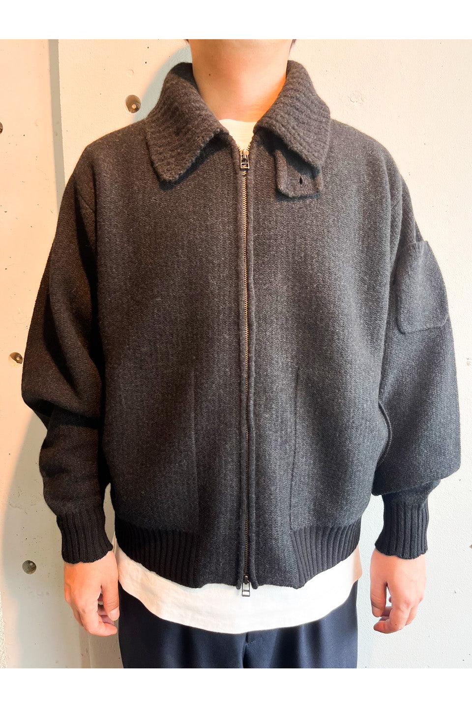 MAYKAM-B-15 Type Blouson Zipup Knit-NOWALL